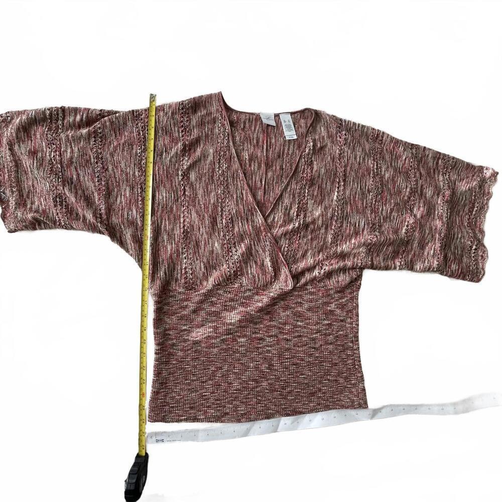 Emma James Women's XL Lightweight Wrap Sweater - Chic Pink & Gray Blend